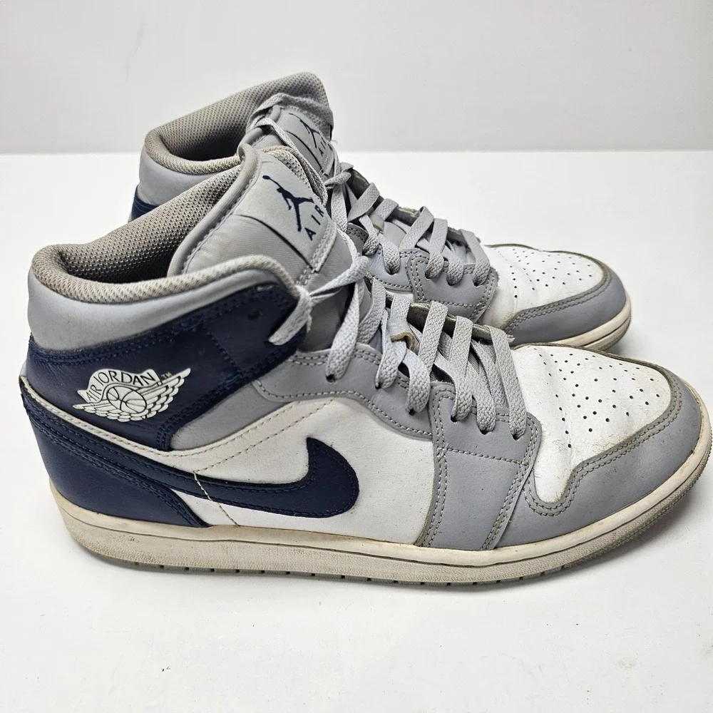 Nike Air Jordan 1 Mid Retro High OG Mens Sz 9.5 DQ8426-104 Wolf Grey White Navy